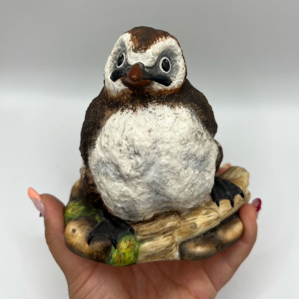 Boehm Fledging Baby Puffin Bird Bone Porcelain Vintage Figurine Collectibl Decor